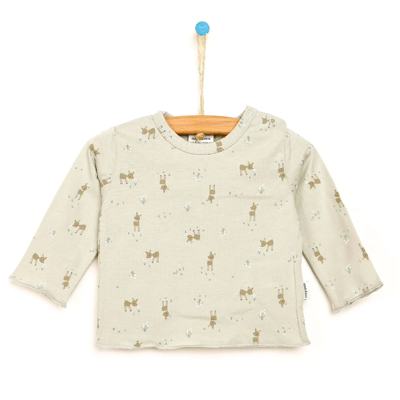 Antebies Antebies Newborn Deer Organic Sweatshirt - Grey