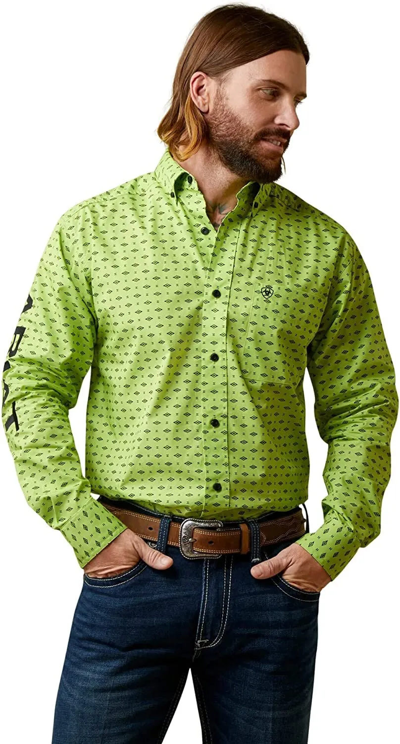 Ariat Men's Team Pruitt Classic Fit Shirt, Wasabi Green