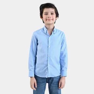 Boys Cotton Poplin Formal Shirt -L/BLUE