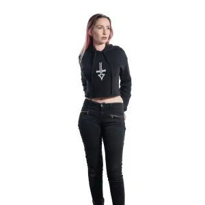 Cross logo crop hoodie