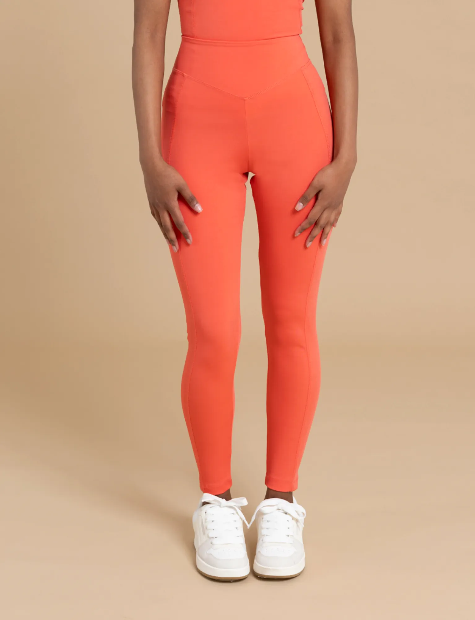 IRIS high waist leggings coral red