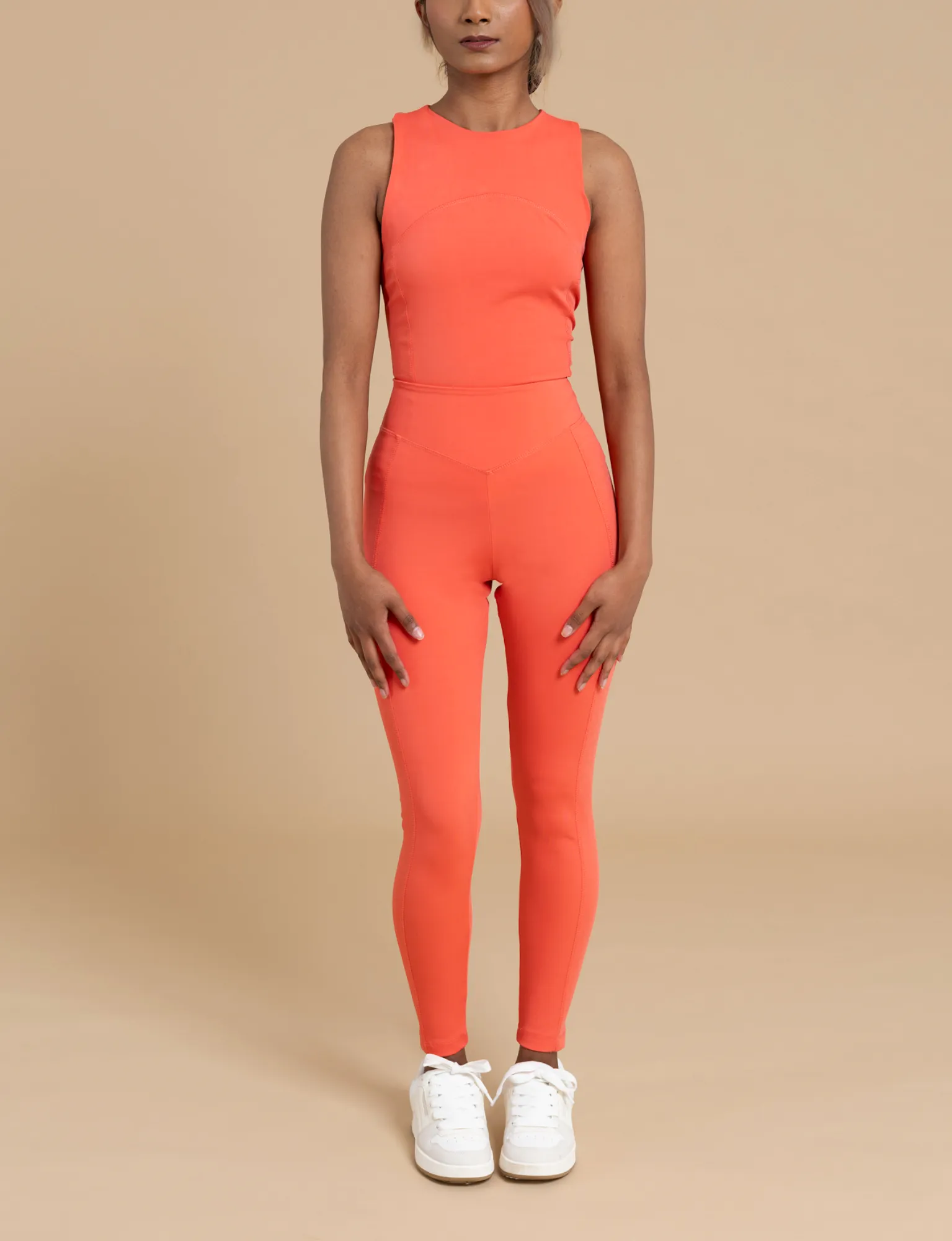 IRIS high waist leggings coral red