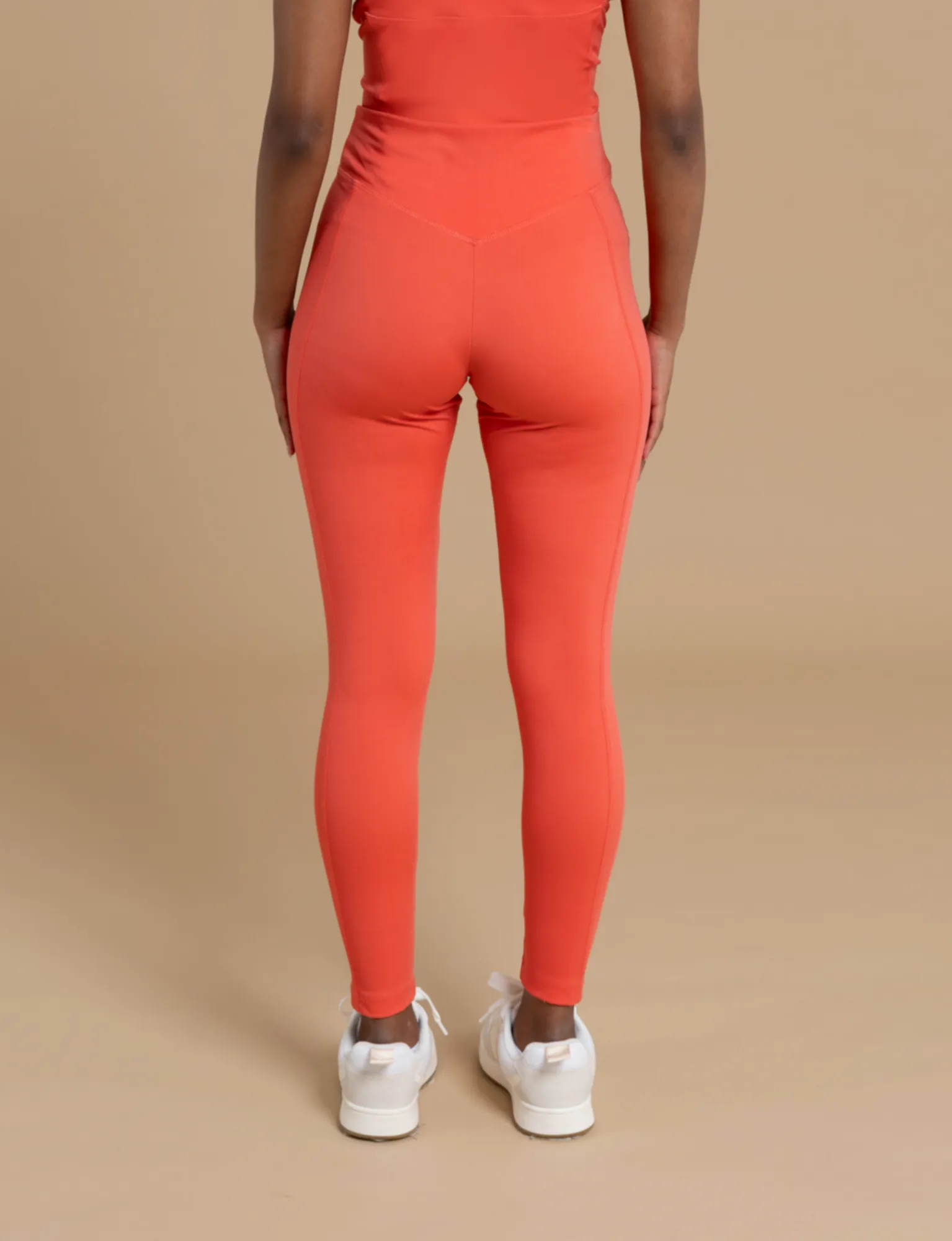 IRIS high waist leggings coral red