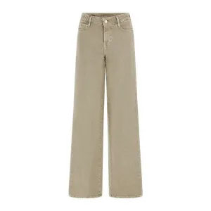 Light Green Mid Rise Wide Leg Jeans