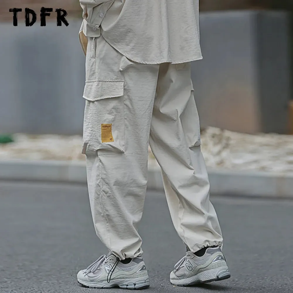 Pocket Cargo Pants with Belt - Safari Style - Solid Color - Casual Loose Wide Leg Trousers