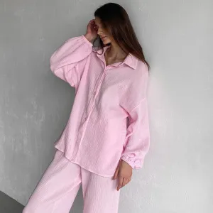 Pure Desire Dopamine Sweet Comfortable Long Sleeve Trousers Pajamas