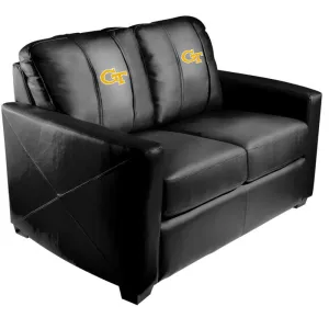 Silver Loveseat with Georgia Tech Yellow Jackets Block GT Logo