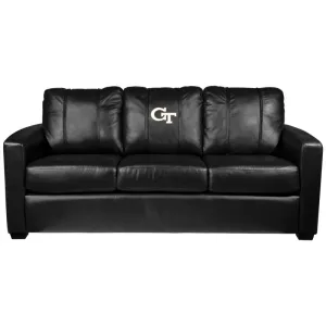 Silver Sofa with Georgia Tech Yellow Jackets Logo