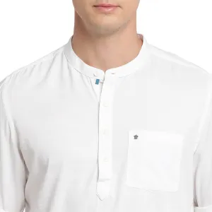 Turtle Men White Pure Cotton Solid Kurta Shirts