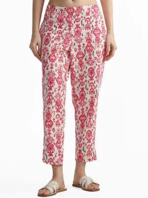 Utsa Fuchsia Ethnic Printed Pants